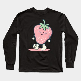 Cute Strawberry Character Kawaii Long Sleeve T-Shirt